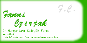 fanni czirjak business card
